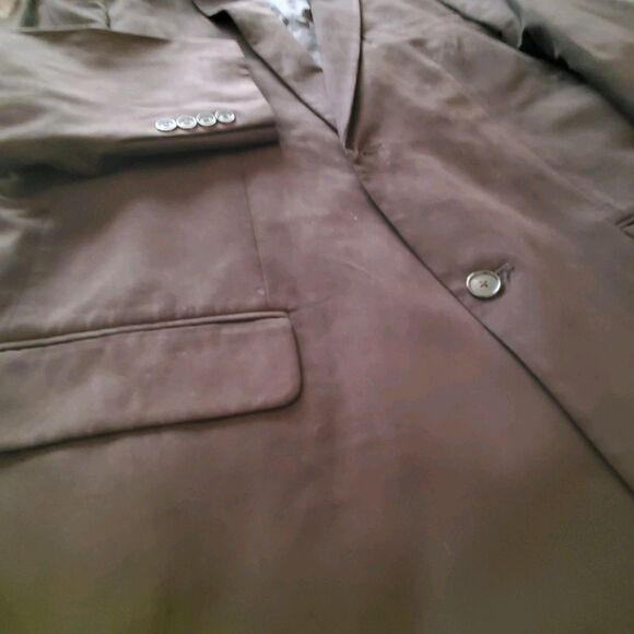 Tasso Elba Men's XXL Dark Brown Suede Blazer Jacket Sport Coat Paisley Lined - Picture 2 of 16